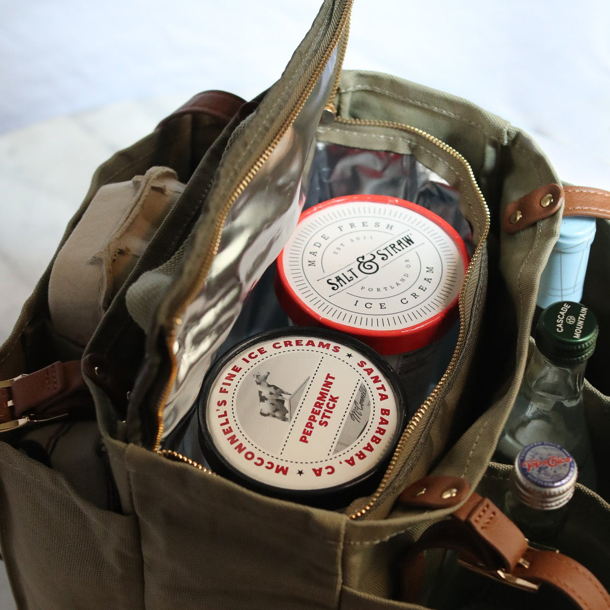 multi-pocket canvas market tote - Keep Your Groceries Safe