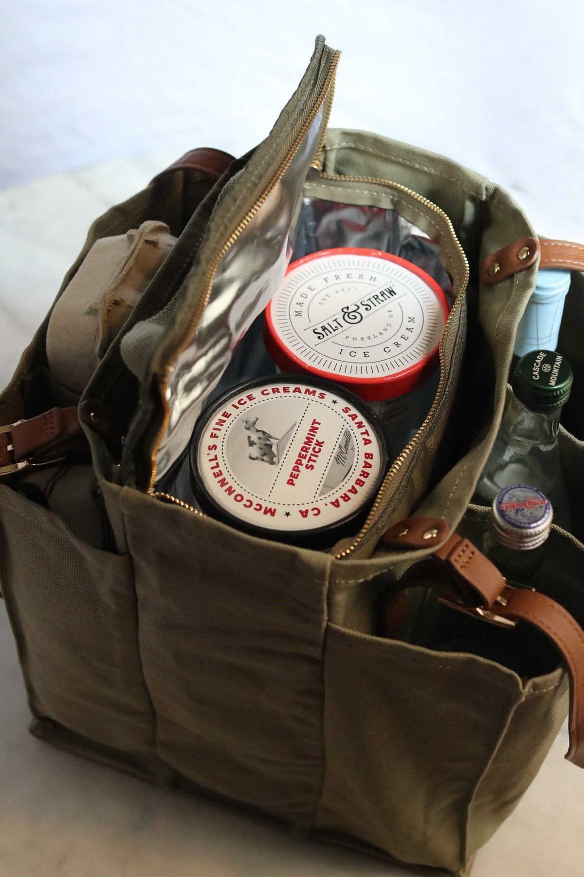 multi-pocket canvas market tote - Keep Your Groceries Safe