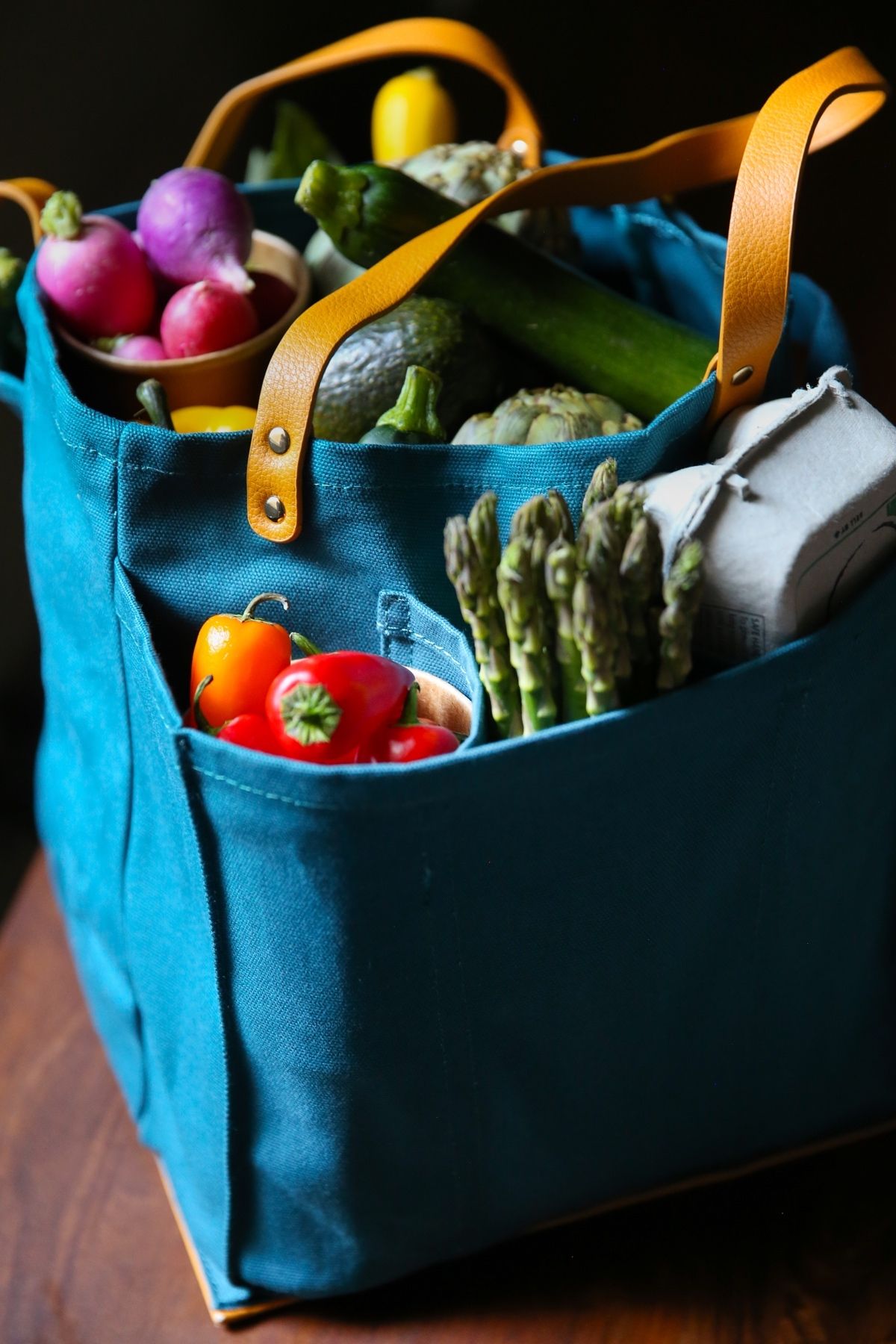 Multi-Pocket Canvas Market Tote