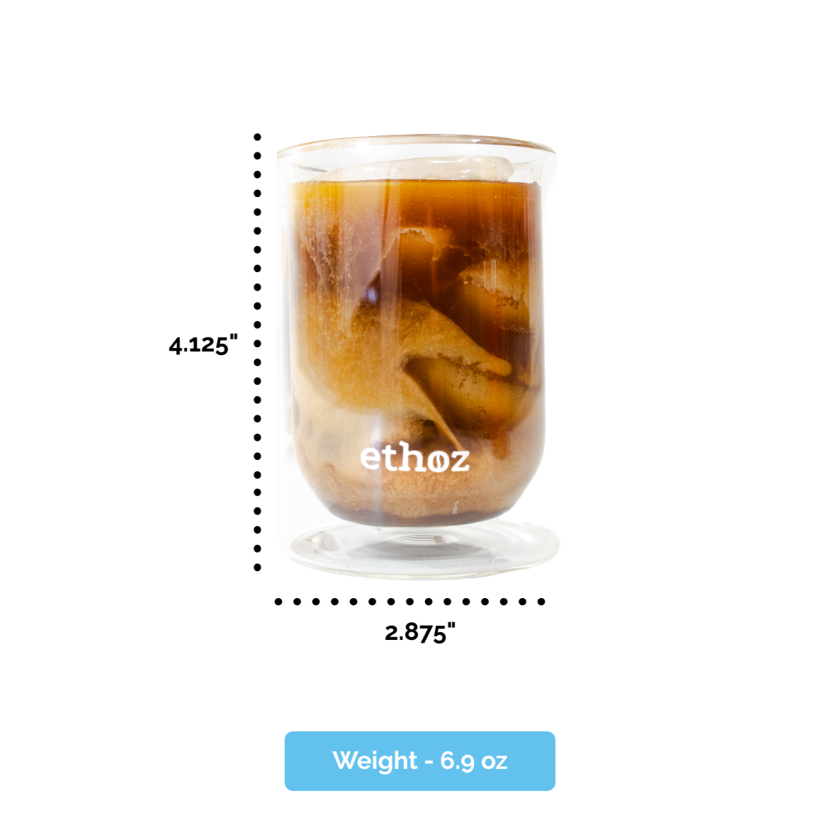 ethoz insulated glass tumblers holding coffee