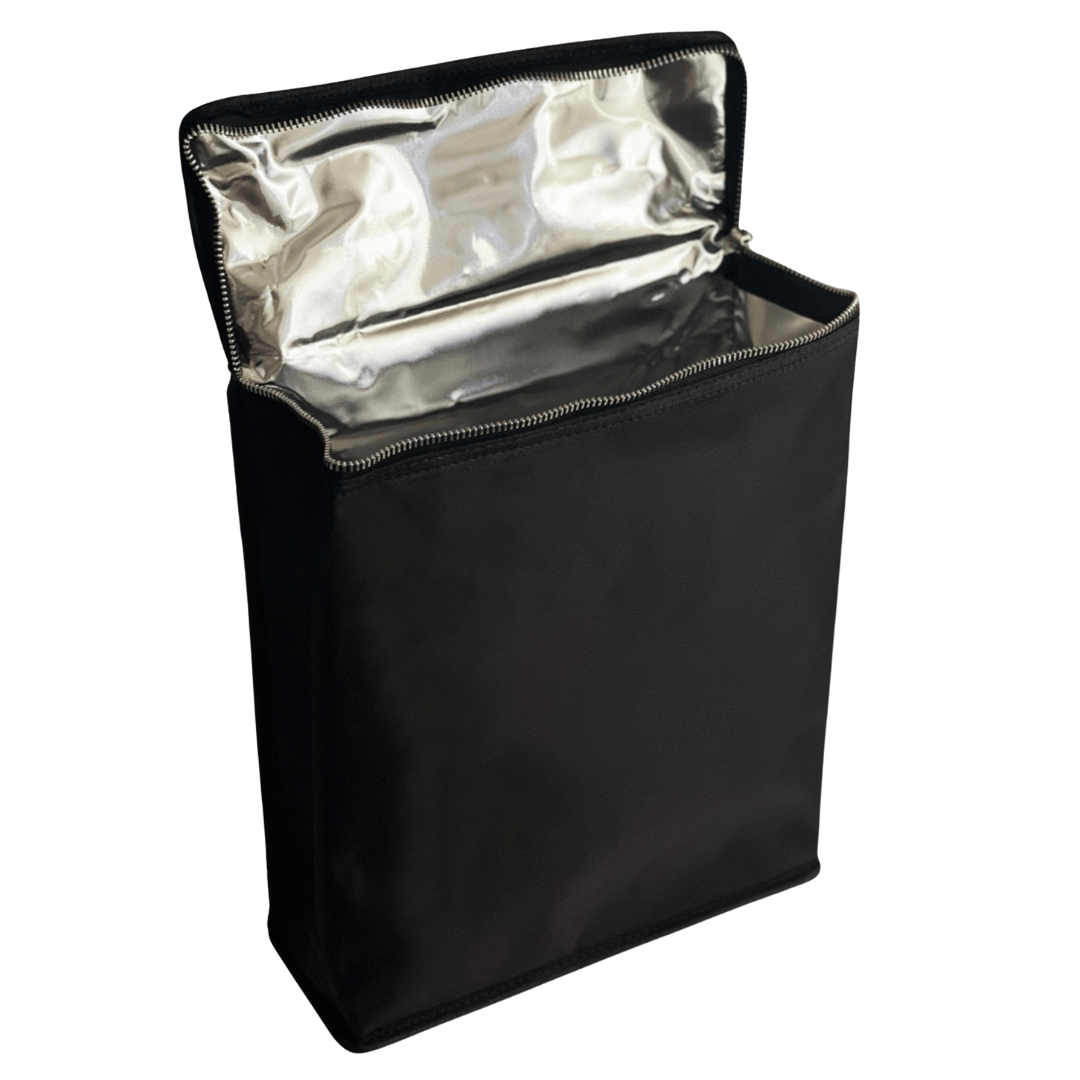 Insulated black insert for our multi-pocket market tote.