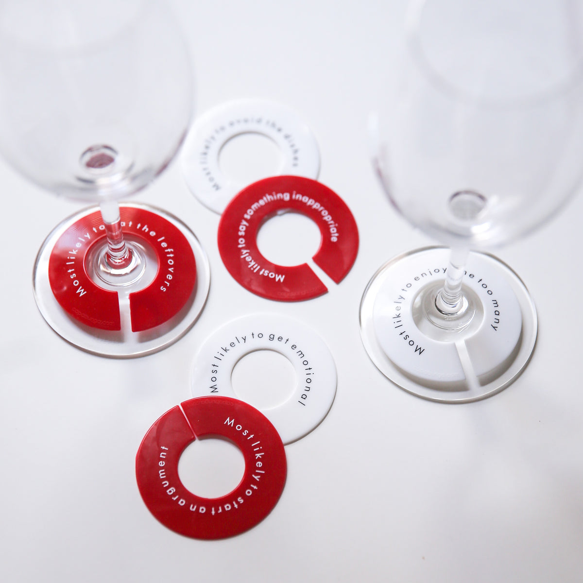 Silicone Identifiers For Wine Glasses - Holiday