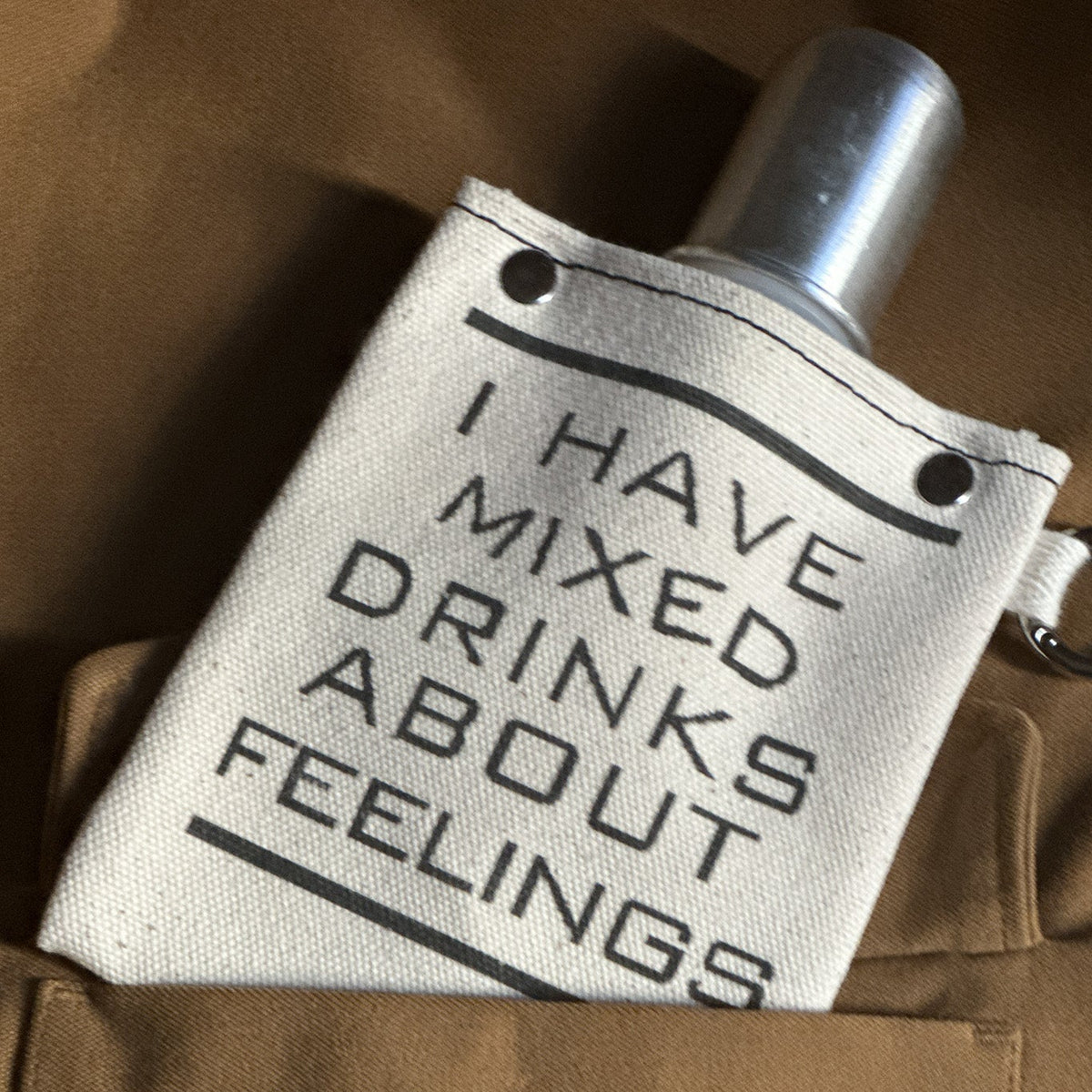 Image of I Have Mixed Drinks 120ml Canvas Flask