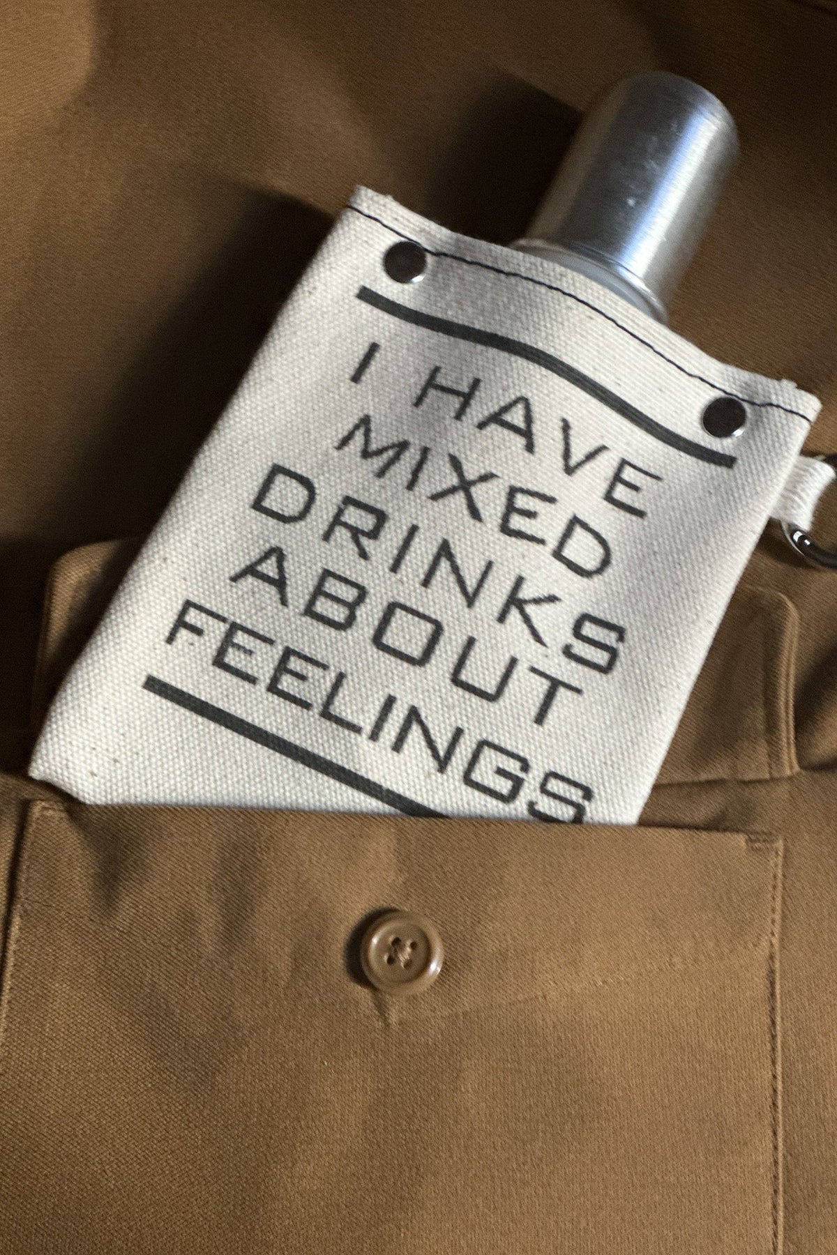 Image of I Have Mixed Drinks 120ml Canvas Flask