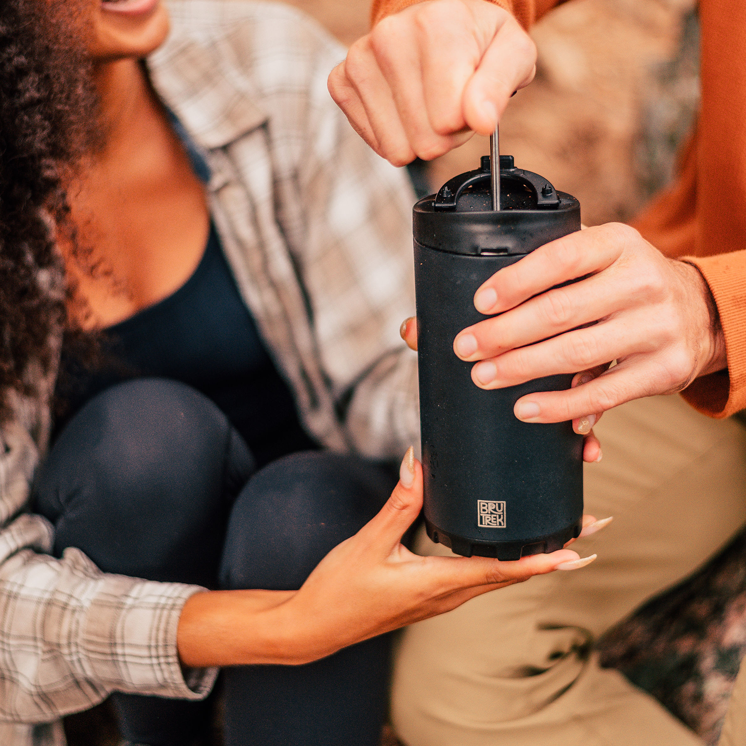 BruTrek® Steel Toe 3.0 Travel Press 20oz in Obsidian – insulated French press mug