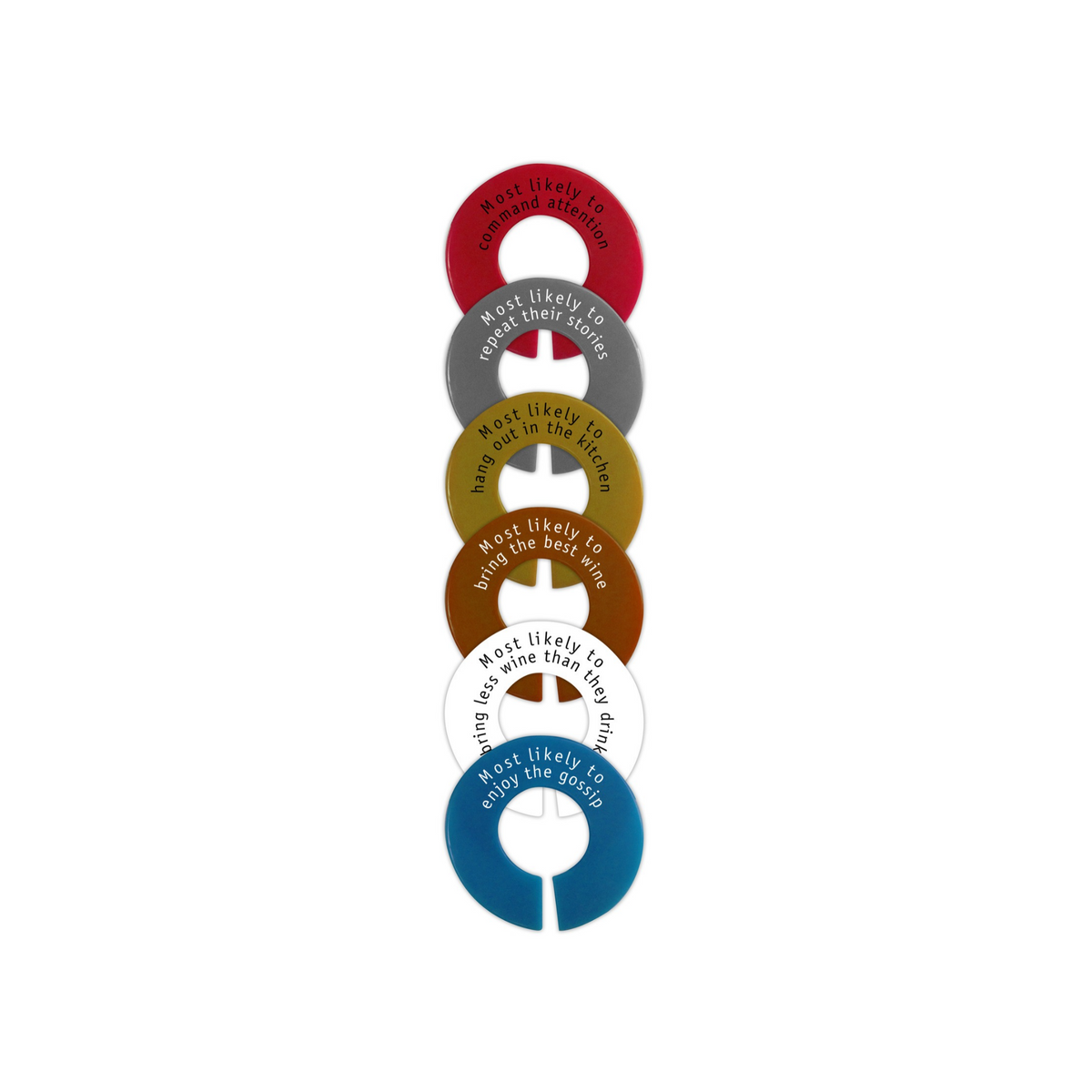 Silicone Identifiers For Wine Glasses - Muted