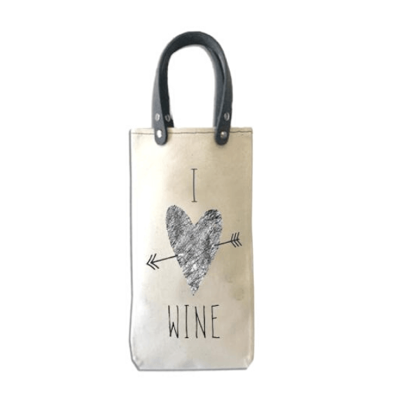 Wine Carrier/Tote with Vegan Leather Handles