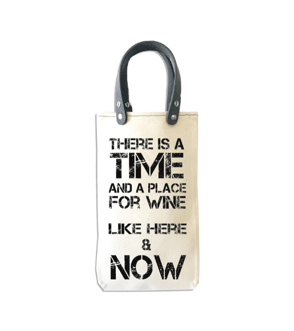 Wine Carrier/Tote with Vegan Leather Handles