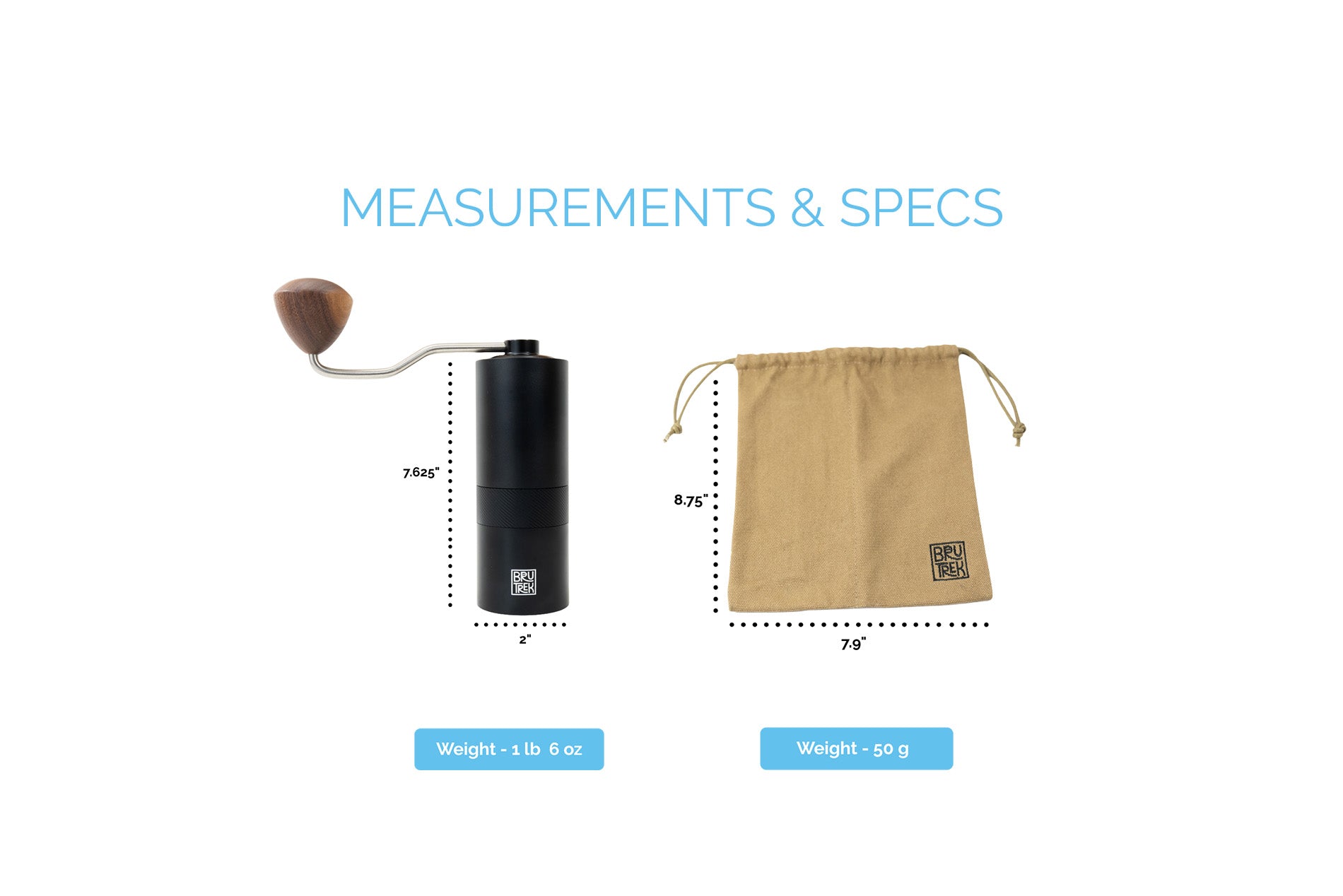 BruTrek® Hand Coffee Grinder – Manual Burr – Planetary Design