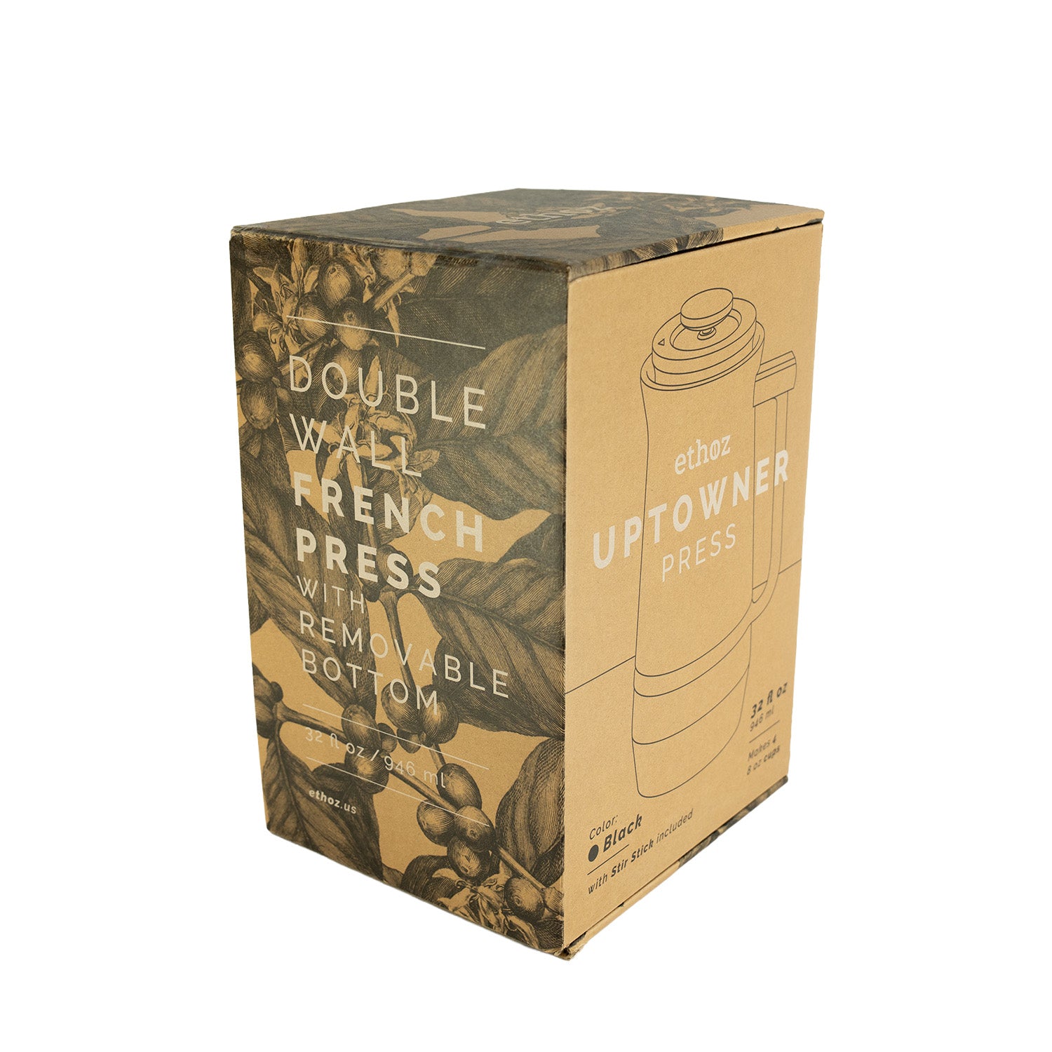 ethoz® Uptowner French Press – Double-Wall 32oz – Planetary Design