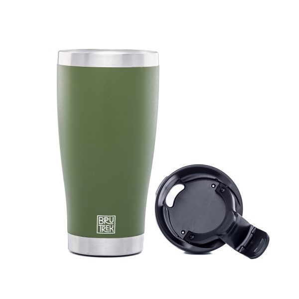 Photo of a green tumbler cup with the lid removed.