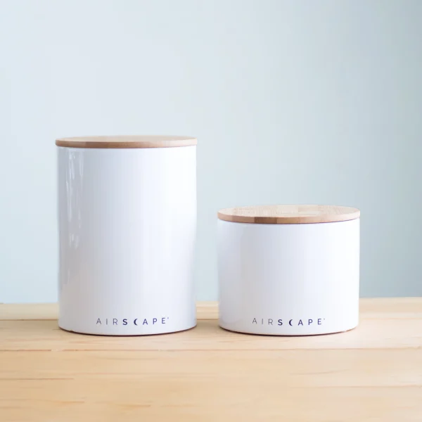 Small and Medium Coffee Kitchen Containers on a Counter