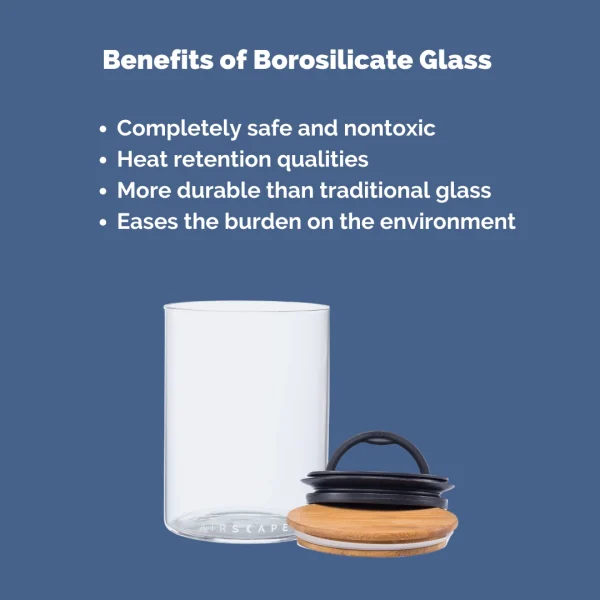 Infographic that describes the benefits of borosilicate glass