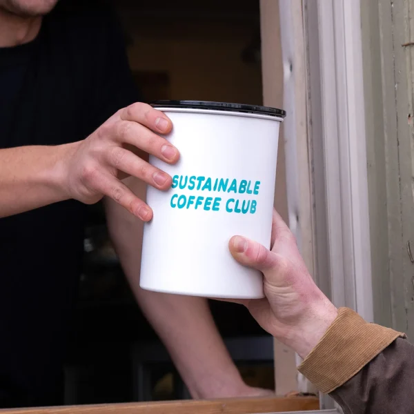 Handing off of Sustainable Coffee Container Airscape