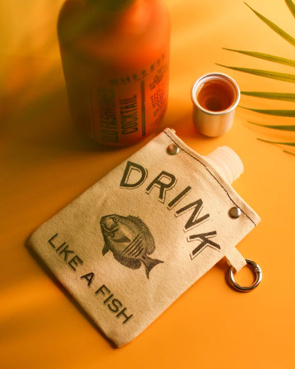 Drink Like a Fish 120ml Canvas Flask - Stylish & Leak-Proof