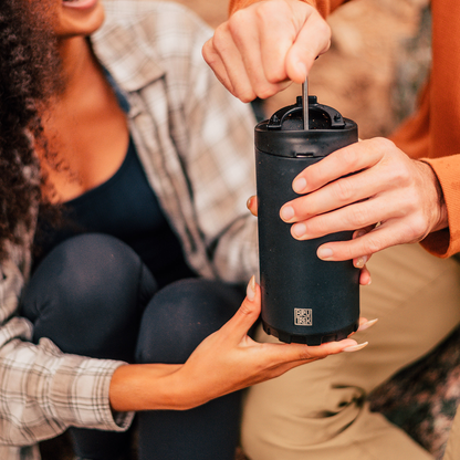 BruTrek® Steel Toe 3.0 Travel Press 20oz in Obsidian – insulated French press mug

