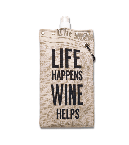 Canvas 750ml Canteen - Life Happens Wine Helps
