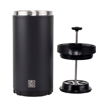 BruTrek® Steel Toe 3.0 Travel Press 20oz in Obsidian – insulated French press mug

