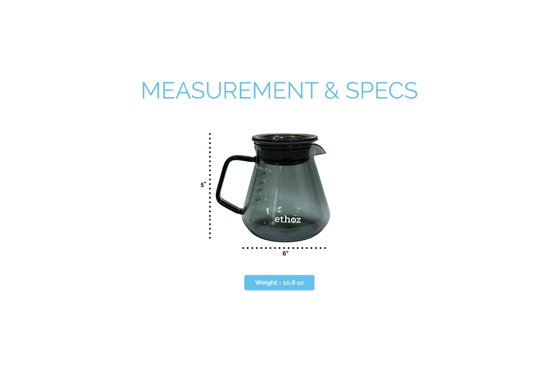 ethoz® Glass Carafe – Elegant 20 oz Pitcher – Planetary Design