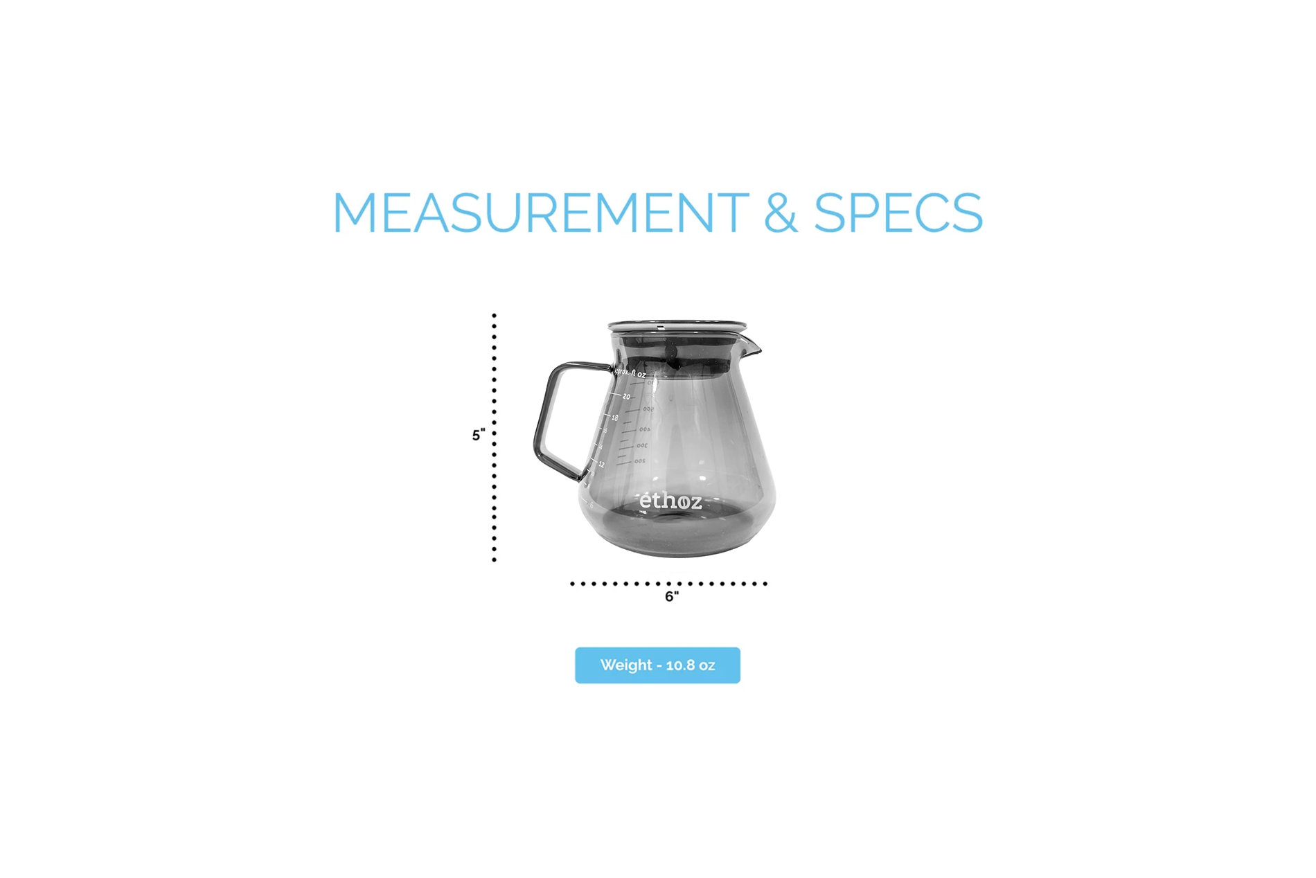 ethoz® Glass Carafe – Elegant 20 oz Pitcher – Planetary Design