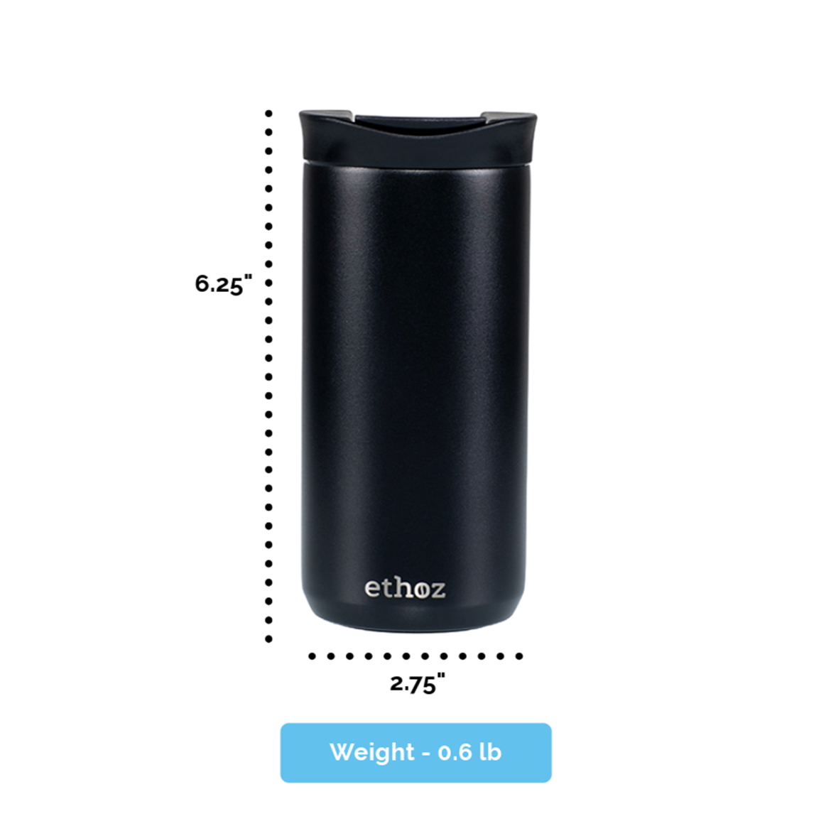 ethoz® Minimalist Mug – 12 oz Matte Black Coffee Mug

