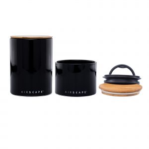 Photo of Ceramic Airscape Kitchen Canister set in black, two sizes