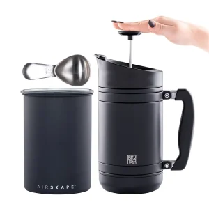 Photo of the Brew At Home Bundle in black - Airscape, 32oz. French Press and Coffee Scoop