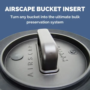 infographic explaining features of airscape bucket lid insert