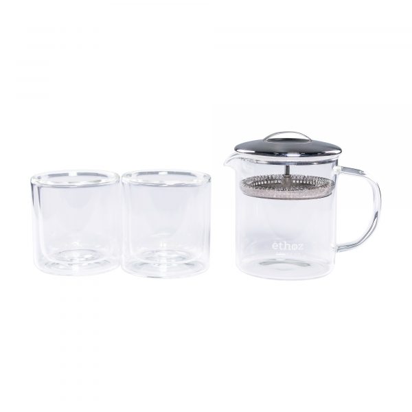 Ethoz Glass Tea Brewer and Glass Cups
