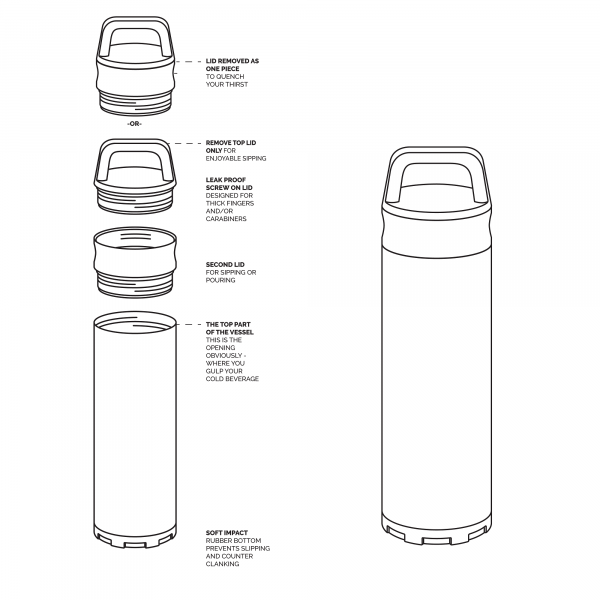 BruTrekker Bottle Line Drawing with Product Specifications
