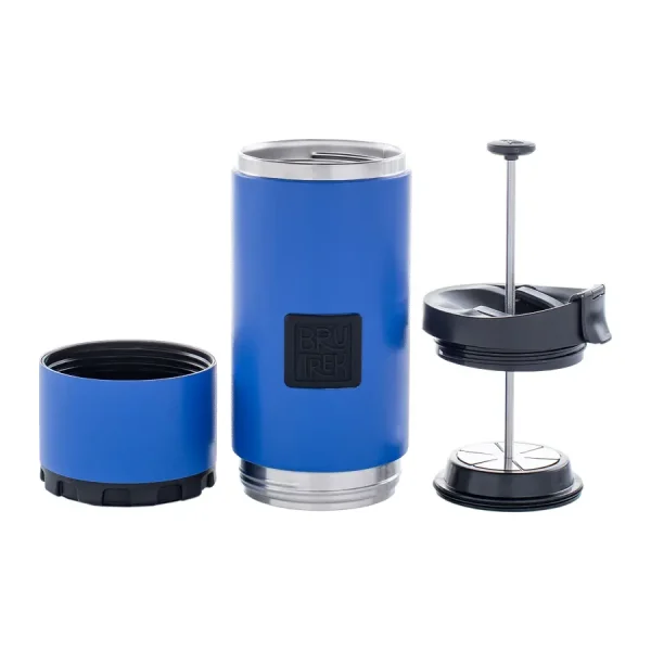 blue french press disassembled