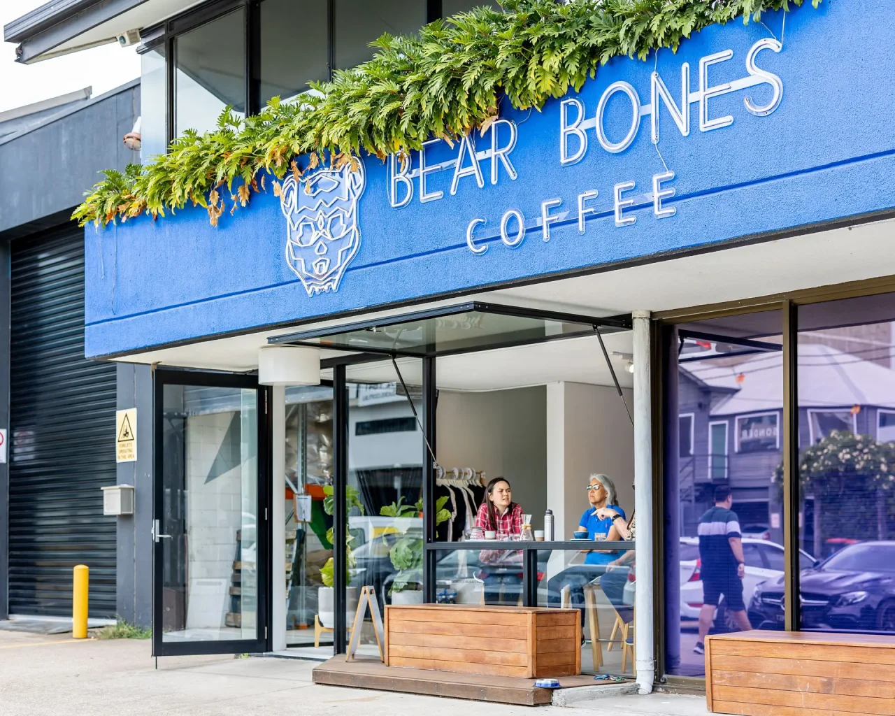 The storefront of Bear Bones Coffee Roaster in Australia