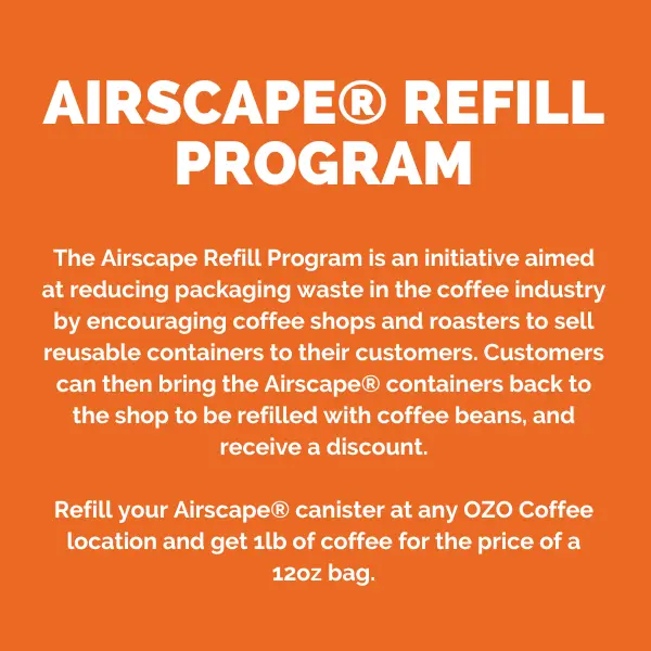 Infographic explaining the Airscape Refill Program OZO Coffee utilizes