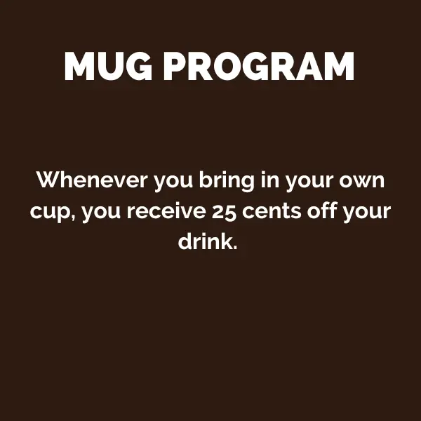 Infographic explaining the Mug Program OZO Coffee utilizes