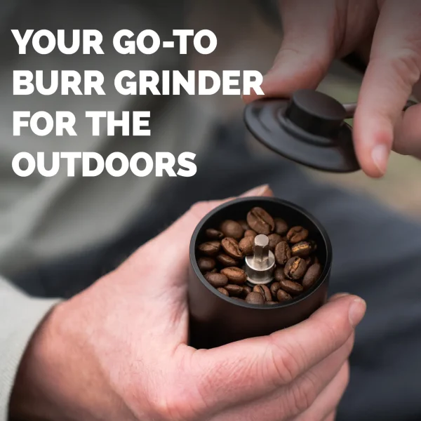 hand coffee grinder, steel burr grinder, camp coffee