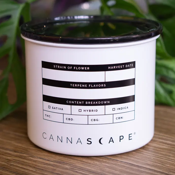 Cannascape® Stainless Steel Matte White Stash Jars
