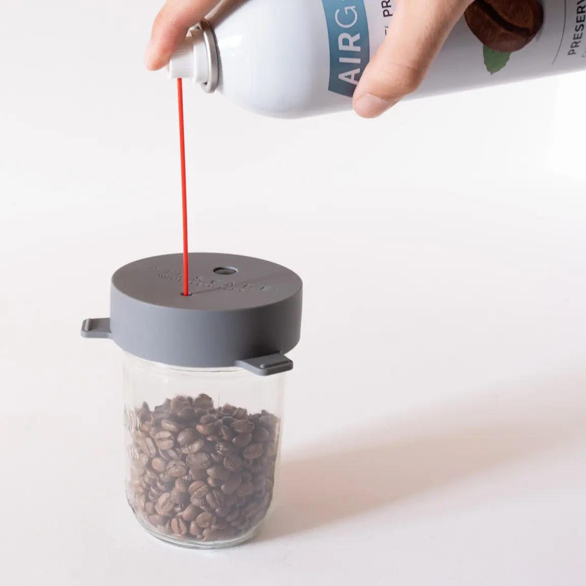 Mason Jar topper storing coffee