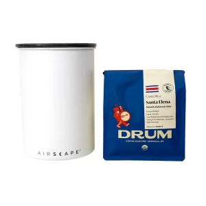 gift specialty coffee, coffee bundle, airscape coffee canister, drum coffee